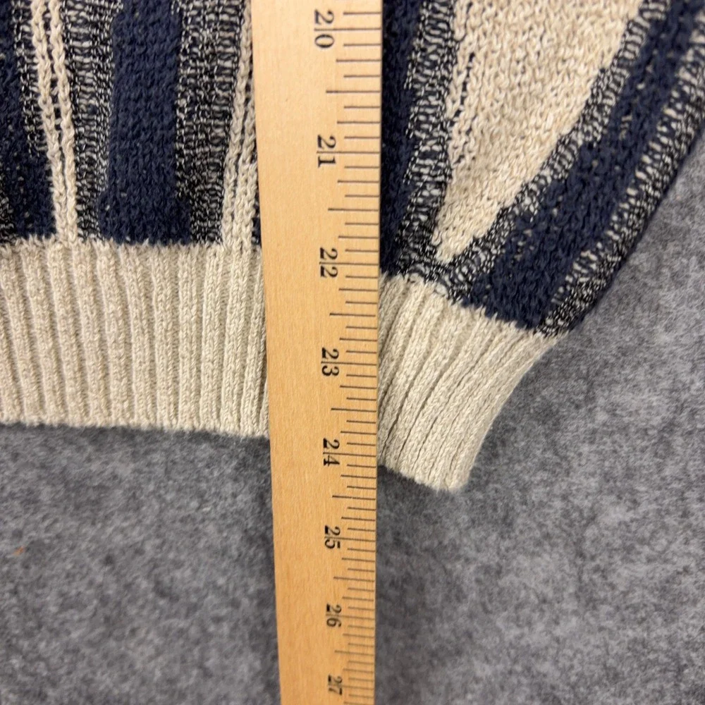 VTG Mondo Sweater Mens Medium Beige Gray Abstract Geometric 3D Knit Italy 90s